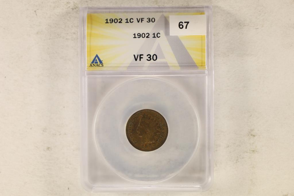 1902 INDIAN HEAD CENT ANACS VERY FINE 30 (1 of 2)