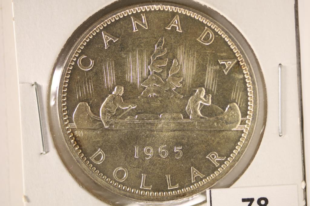 1965 CANADA SILVER DOLLAR BRILLIANT UNC .6000 ASW (1 of 2)