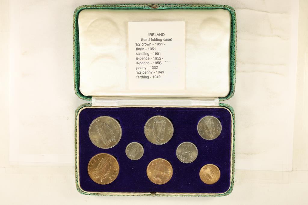 IRELAND 8 COIN UNC SET IN HARD FOLDING CASE (1 of 3)