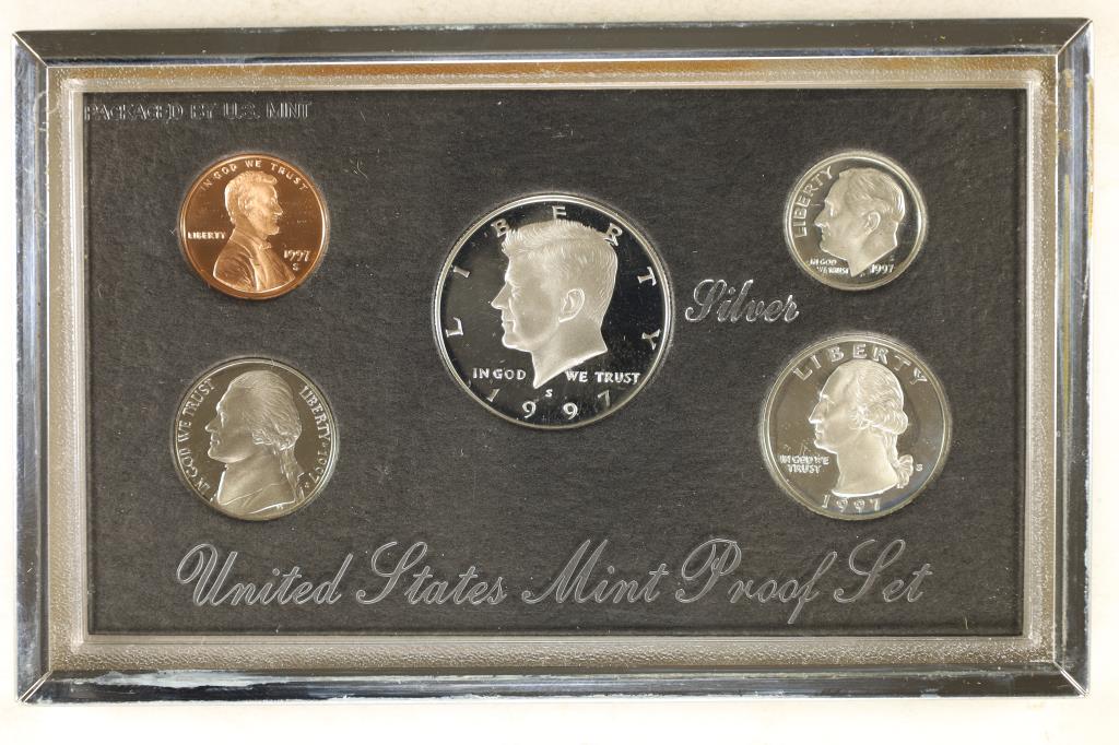 1997 US SILVER PREMIER PROOF SET NO BOX OR (1 of 2)