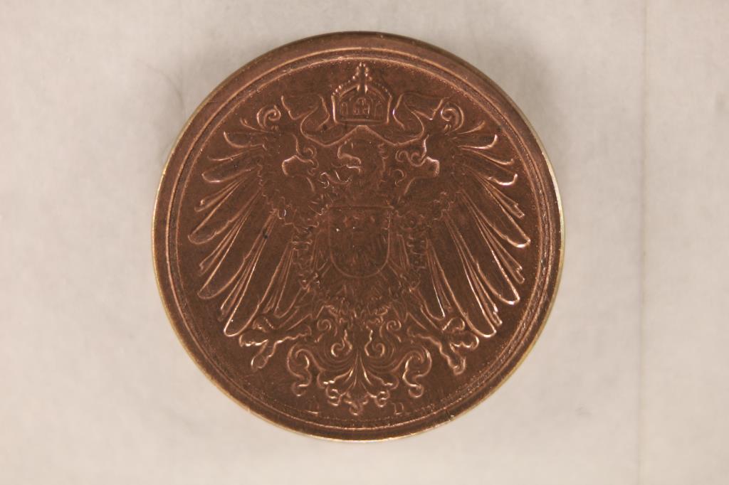 1896-D GERMAN 1 PFENNIG COIN EXTRA FINE WITH SPOTS (1 of 2)