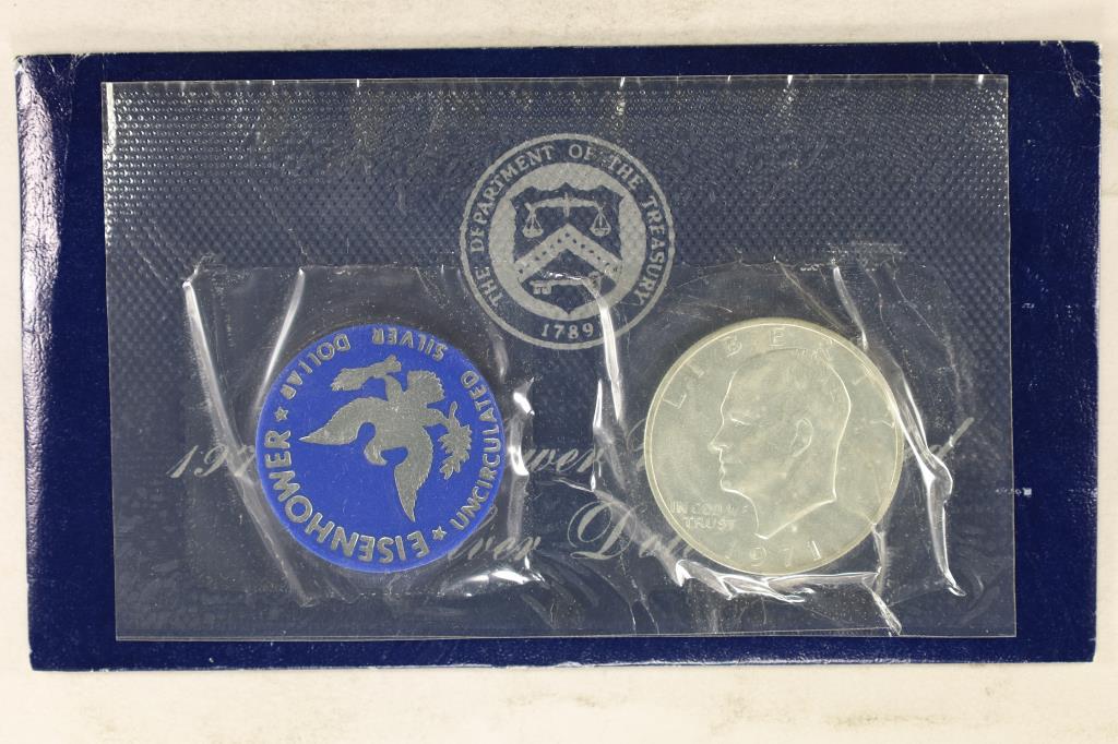 1971-S IKE SILVER DOLLAR (BLUE PACK) (1 of 2)