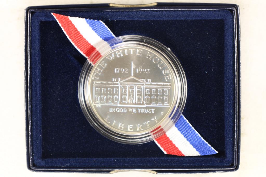 1992-D US WHITE HOUSE UNC SILVER $1 COIN: 200TH (1 of 3)