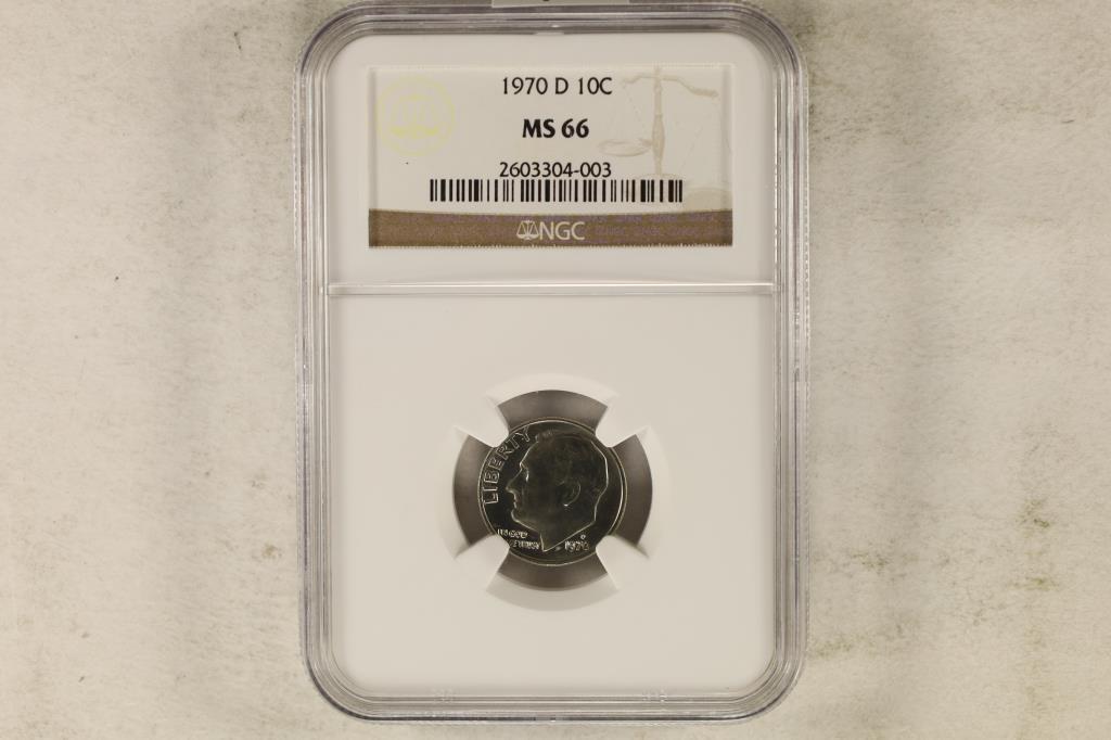 1970-D ROOSEVELT DIME NGC MS66: OUR NEXT AUCTION IS ON MON. NOV. 14TH, 2022 AT 7 PM EST