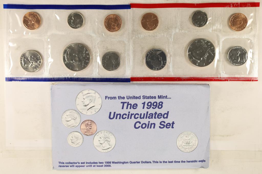 1998 US MINT SET (UNC) P/D (WITH ENVELOPE) (1 of 2)