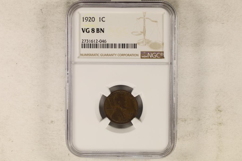 1920 LINCOLN CENT NGC VERY GOOD 8 BN (1 of 2)