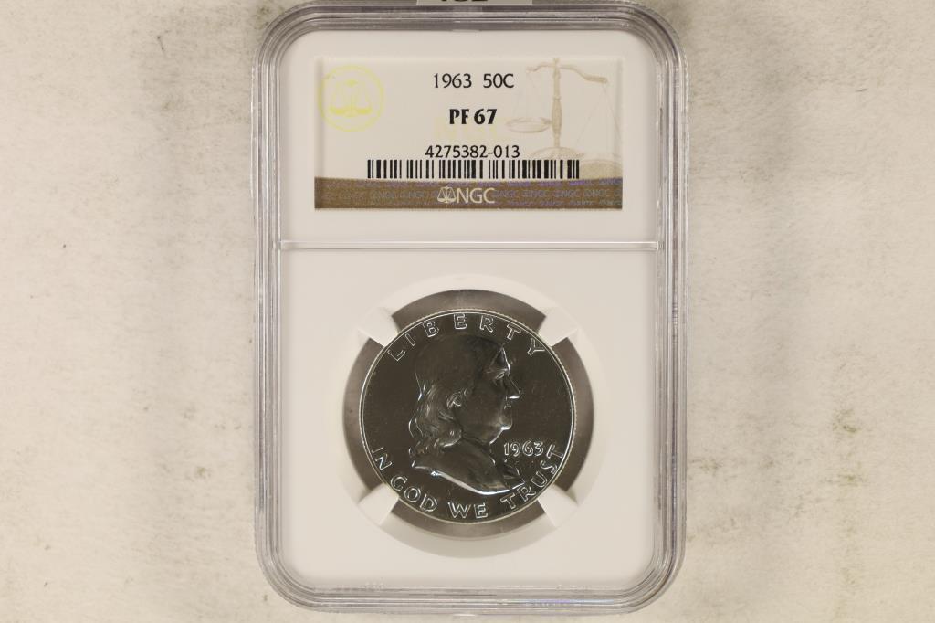1963 SILVER FRANKLIN HALF DOLLAR NGC PF67 (1 of 2)