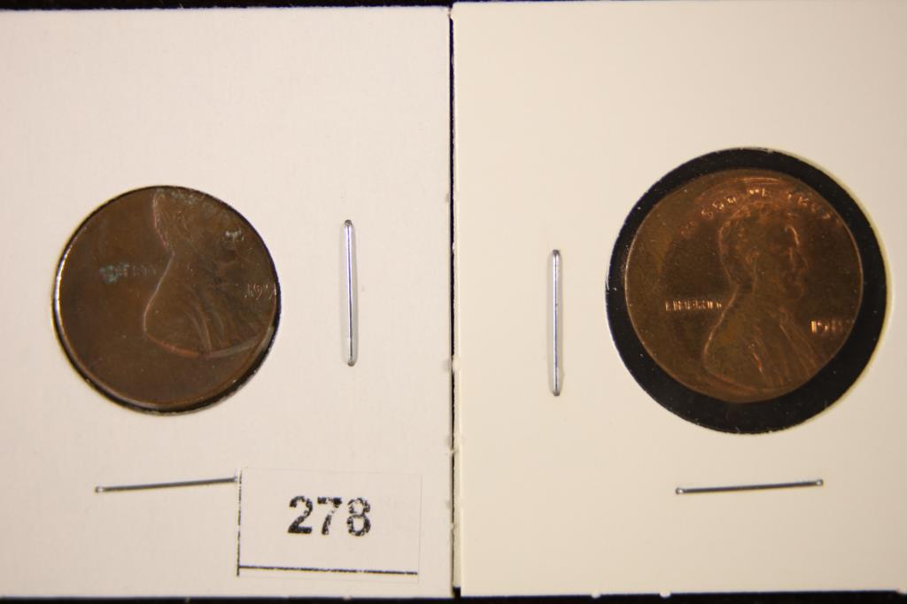 ERRORS-2 LINCOLN CENTS OFF CENTERS WITH PARTIAL (1 of 2)