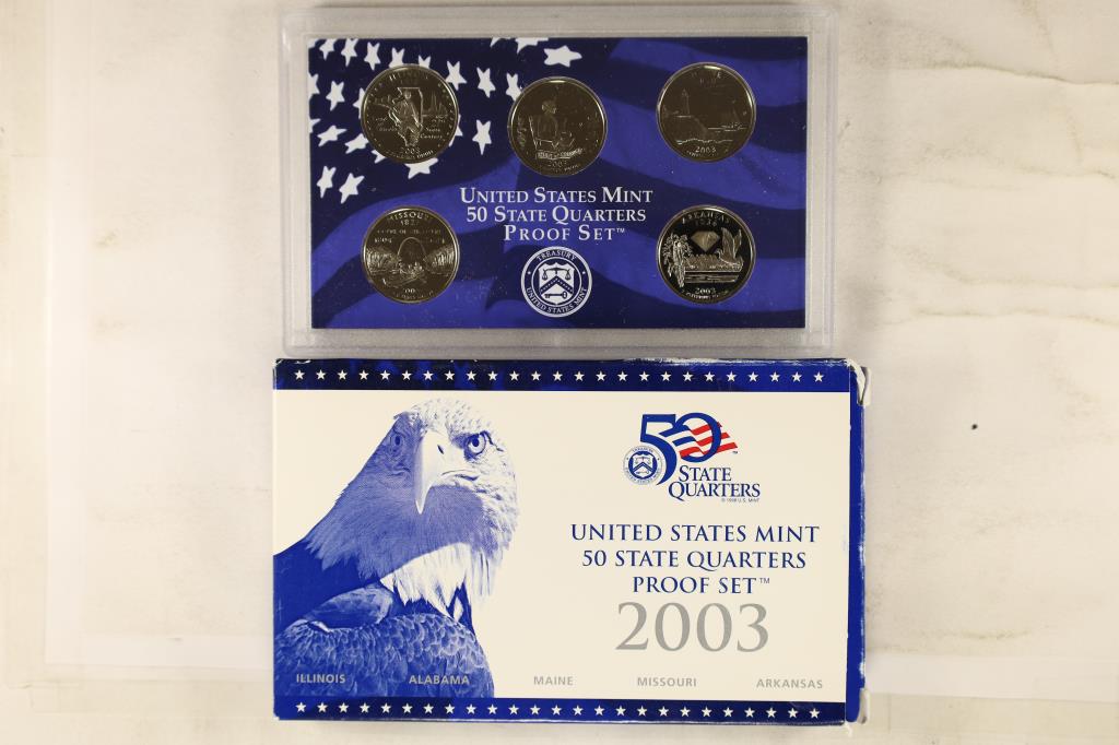 2003 US 50 STATE QUARTERS PROOF SET WITH BOX (1 of 2)