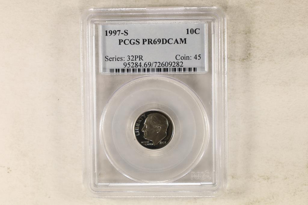 1997-S ROOSEVELT DIME PCGS PR69 DCAM (1 of 2)