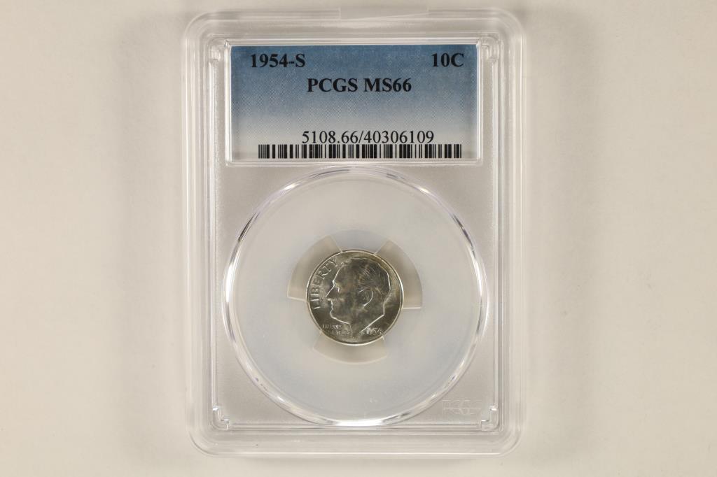 1954-S SILVER ROOSEVELT DIME PCGS MS66 (1 of 2)