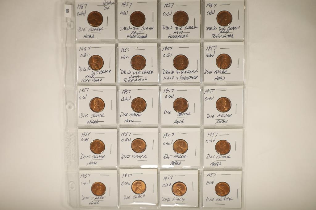 20-1957 LINCOLN CENTS WITH MINOR ERRORS BU (1 of 2)