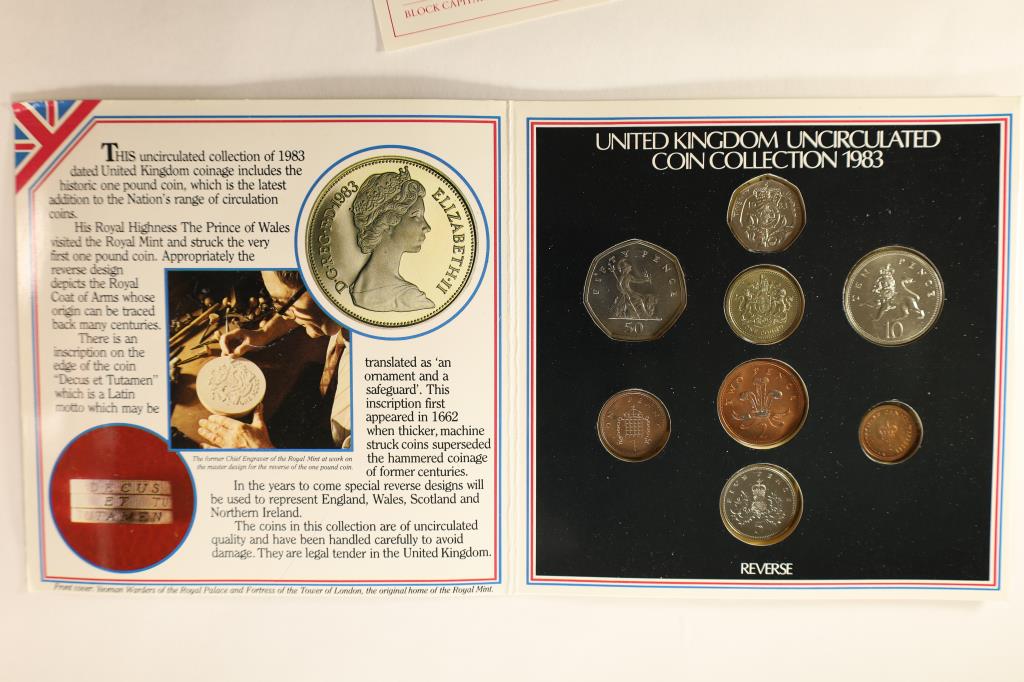 1983 UNITED KINGDOM 8 COIN UNC SET IN (1 of 3)