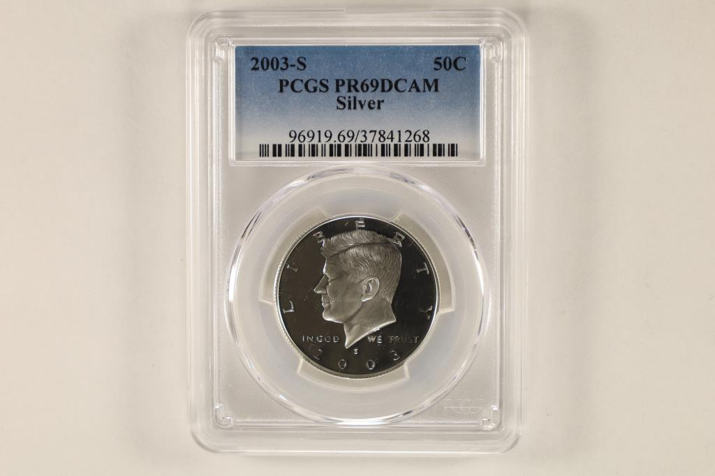 2003-S SILVER KENNEDY HALF DOLLAR PCGS PR69DCAM (1 of 2)