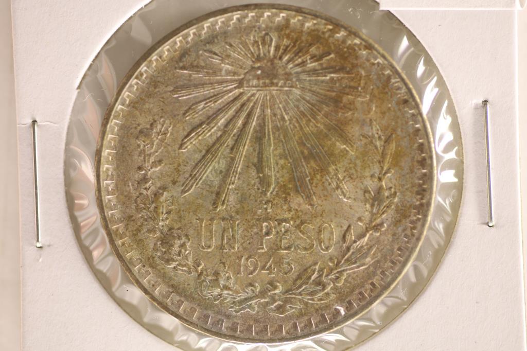 1945-M MEXICO SILVER CAP & RAYS PESO .3856 OZ. ASW (1 of 2)
