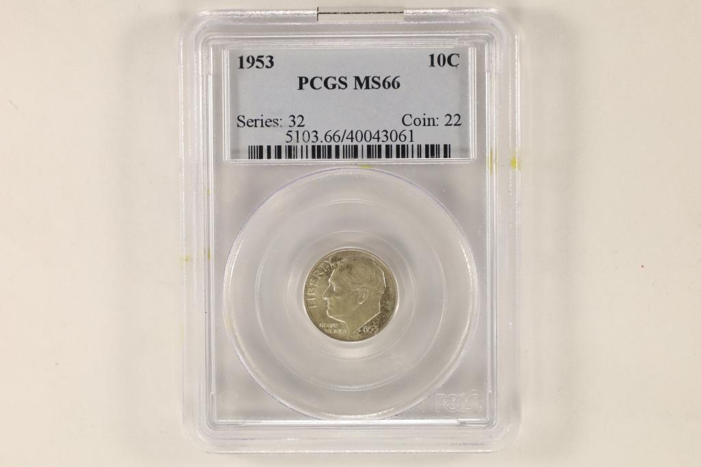 1953 SILVER ROOSEVELT DIME PCGS MS66 (1 of 2)