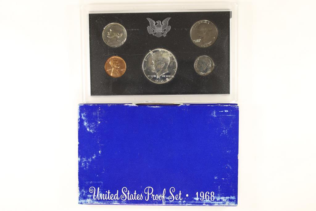 1968 US PROOF SET WITH BOX, 40% SILVER JFK HALF (1 of 2)