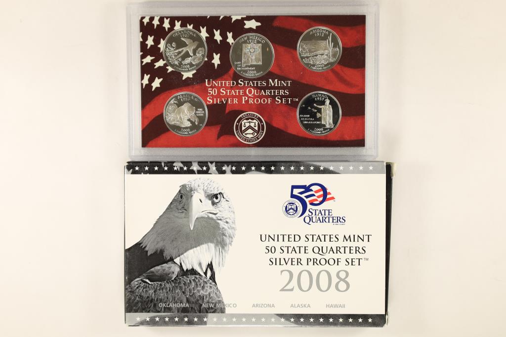 2008 SILVER US 50 STATE QUARTERS PROOF SET WITHBOX (1 of 2)