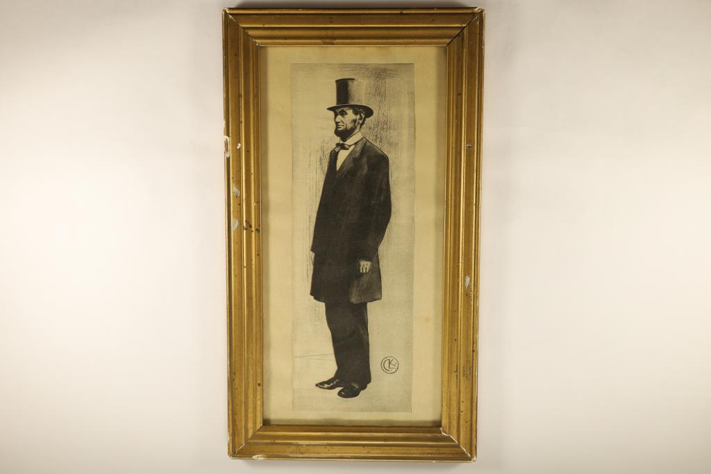 ABRAHAM LINCOLN 6 X 11 FRAMED ARTISTS PORTRAIT BY (1 of 2)