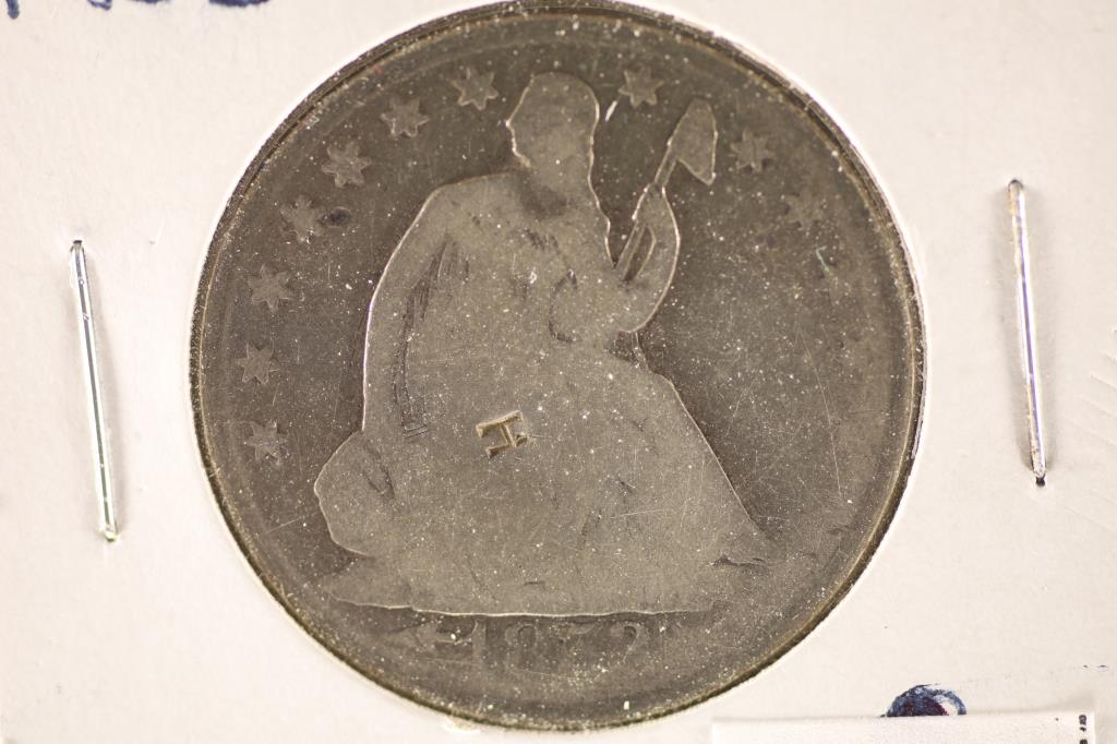 1853-O SEATED LIBERTY HALF DOLLAR WITH "H'' STAMP (1 of 2)
