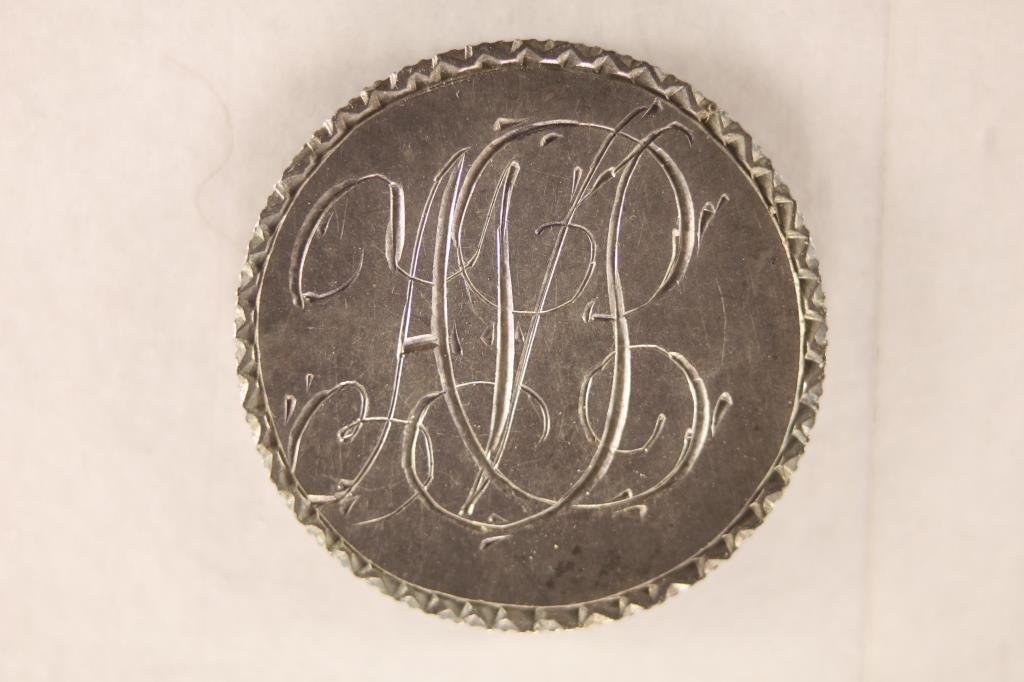 1893 LOVE TOKEN ON SILVER BARBER DIME (1 of 2)