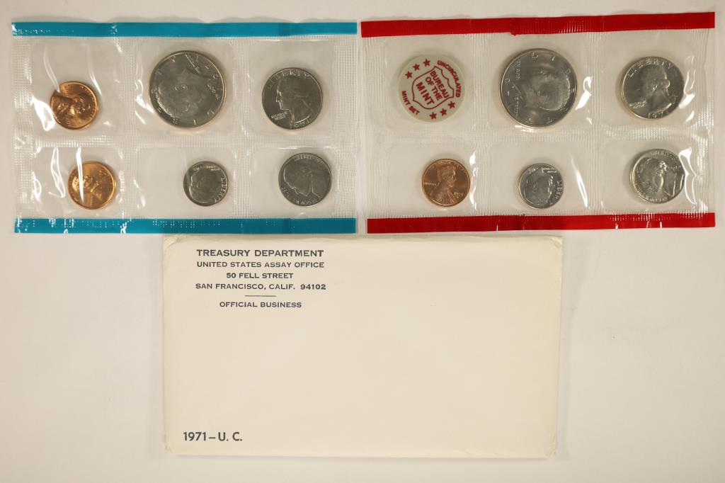 1971 US MINT SET (UNC) P/D/S (WITH ENVELOPE) (1 of 2)