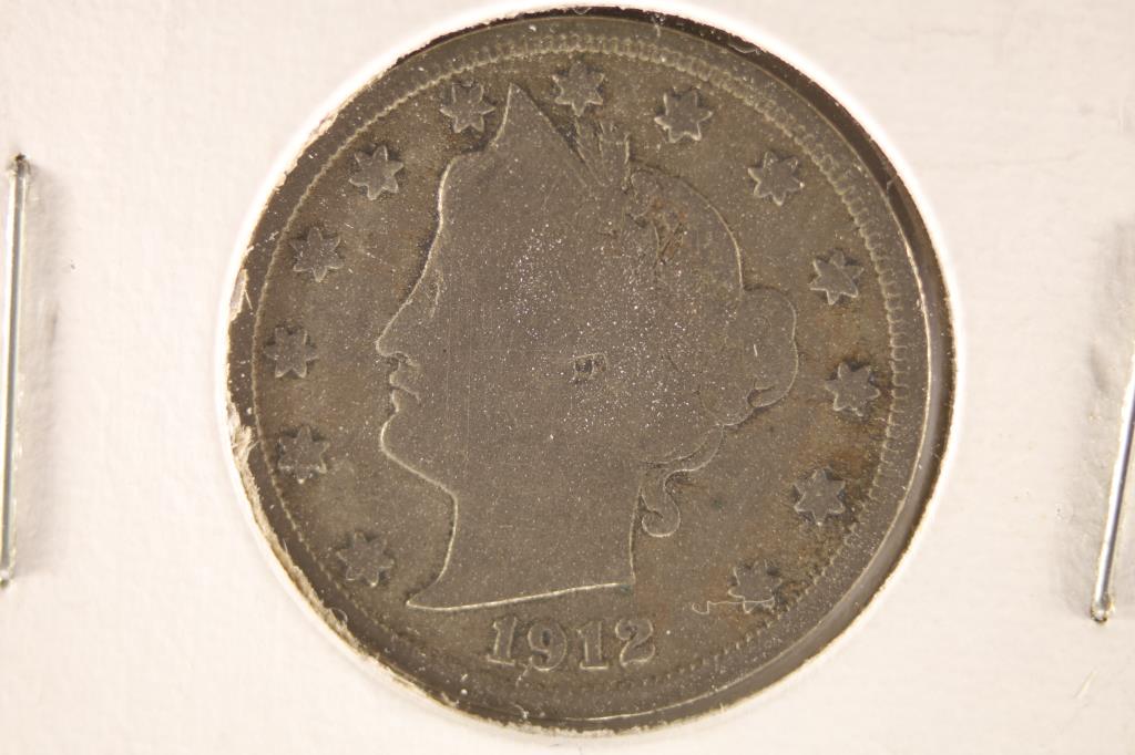 1912-S LIBERTY "V" NICKEL KEY DATE VERY GOOD+ (1 of 2)