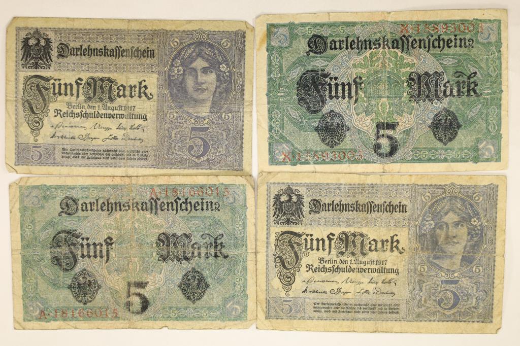 4-1917 GERMAN 5 MARK BILLS (1 of 2)