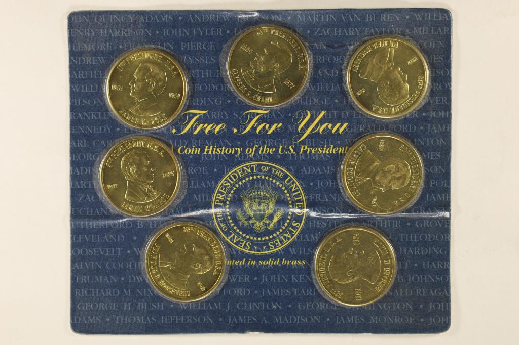 COIN HISTORY OF THE US PRESIDENTS 7 COIN BU SET (1 of 2)