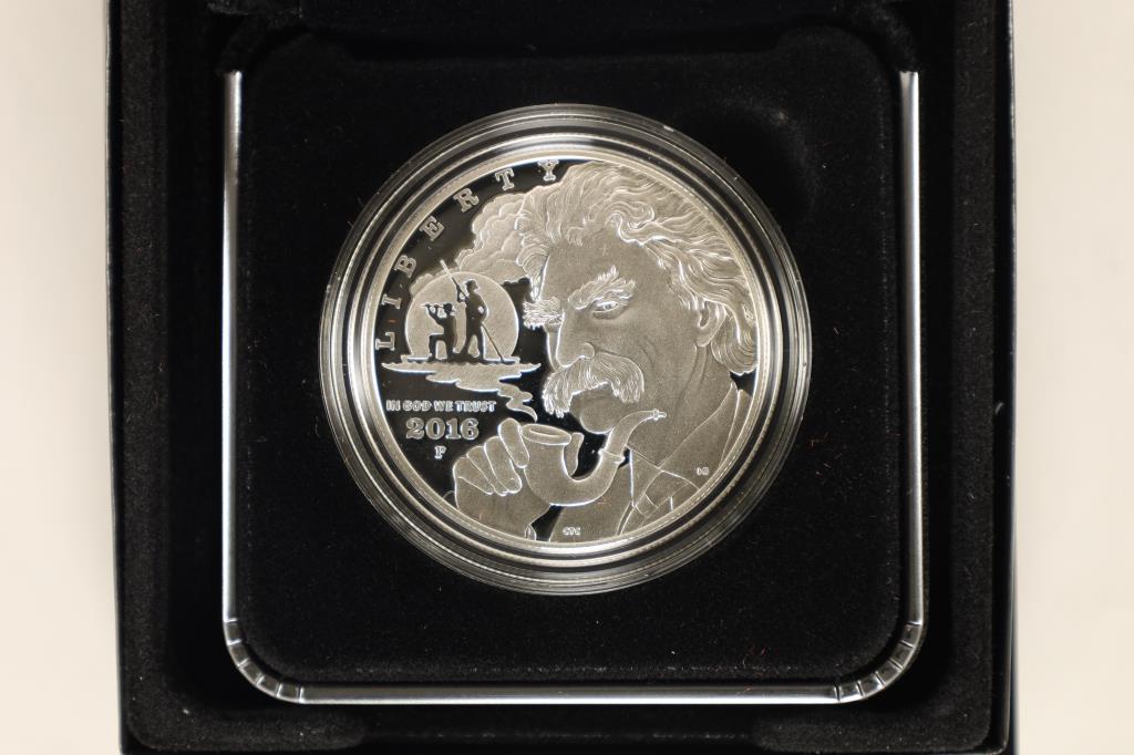 2016-P US PROOF SILVER DOLLAR MARK TWAIN COMMEM. (1 of 3)