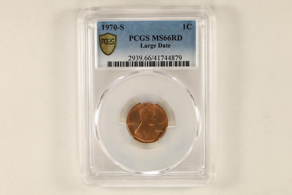1970-S LINCOLN CENT PCGS MS66RD LARGE DATE (1 of 2)