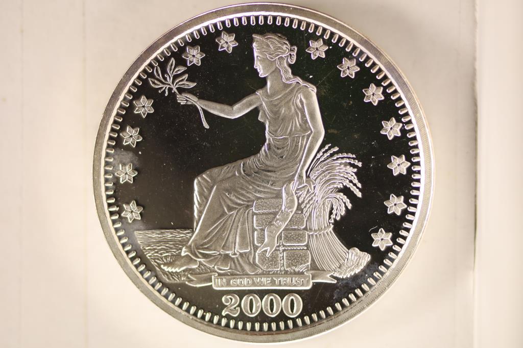 1 TROY OZ .999 FINE SILVER PF ROUND 2000 LIBERTY: EAGLE