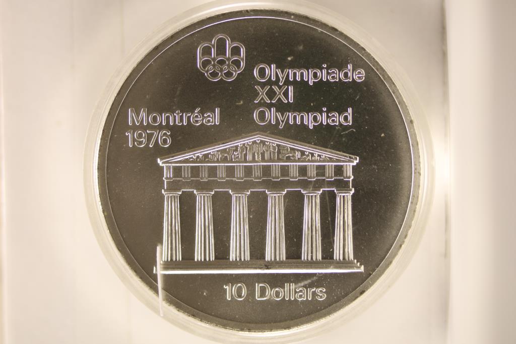 1974 CANADA SILVER $10 OLYMPIC COIN UNC IN HARD (1 of 2)