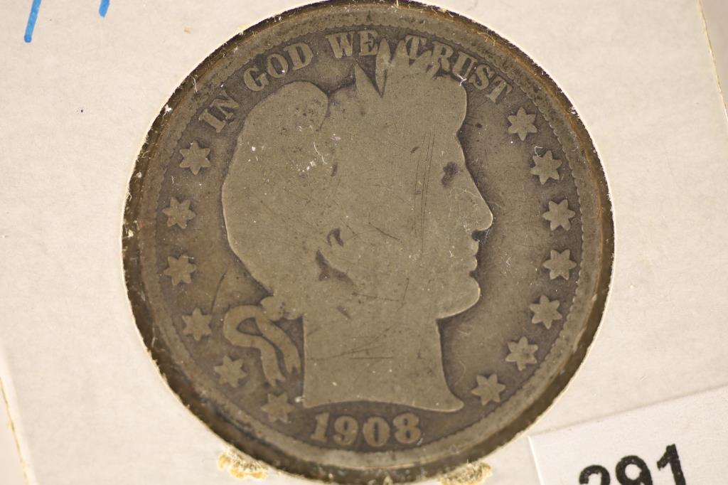 1908-O SILVER BARBER HALF DOLLAR (1 of 2)