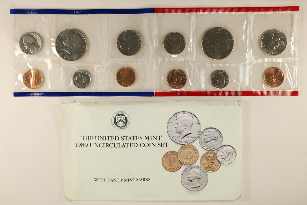 1989 US MINT SET (UNC) P/D (WITH ENVELOPE) (1 of 2)
