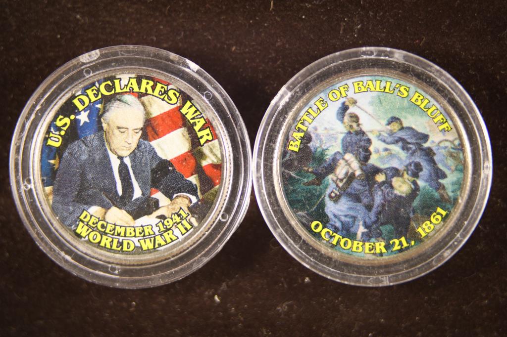 2 BRILLIANT UNC COLORIZED JFK HALF DOLLARS: U.S. (1 of 2)