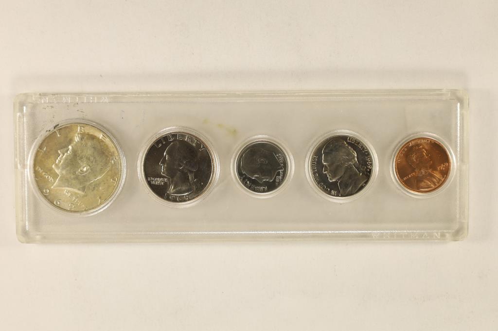 1969-D US YEAR SET WITH 40% SILVER JFK HALF IN (1 of 2)