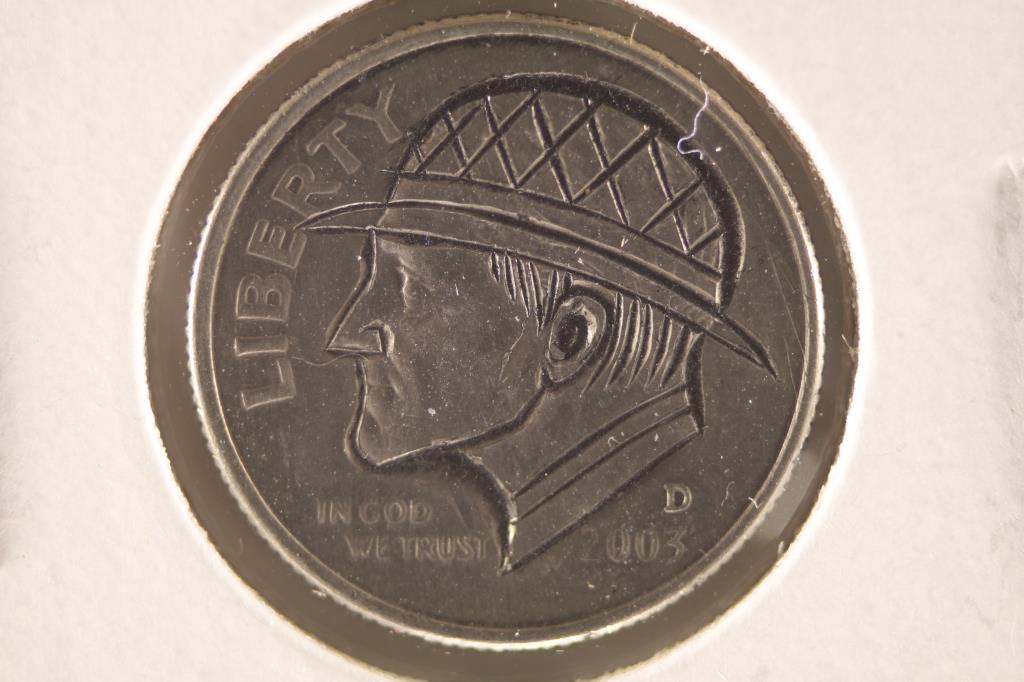 HOBO DIME ON A 2003-D ROOSEVELT DIME BRILLIANT UNC: NEAT PIECE HAND ENGRAVED, USUALLY DO NOT SEE DIMES DONE UP