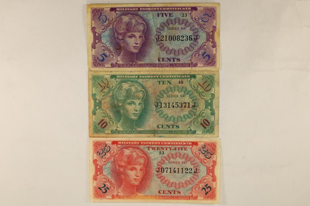 3 US SERIES 641 MILITARY PAYMENT CERTIFICATES (1 of 2)