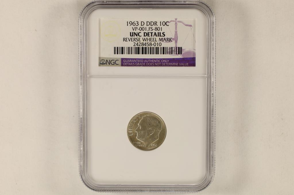 1963-D DDR SILVER ROOSEVELT DIME NGC UNC DETAILS (1 of 2)
