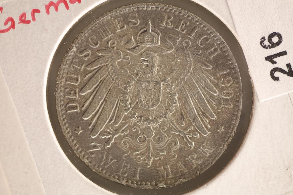1901-A GERMAN SILVER 1 MARK COIN .3194 OZ. ASW (1 of 2)