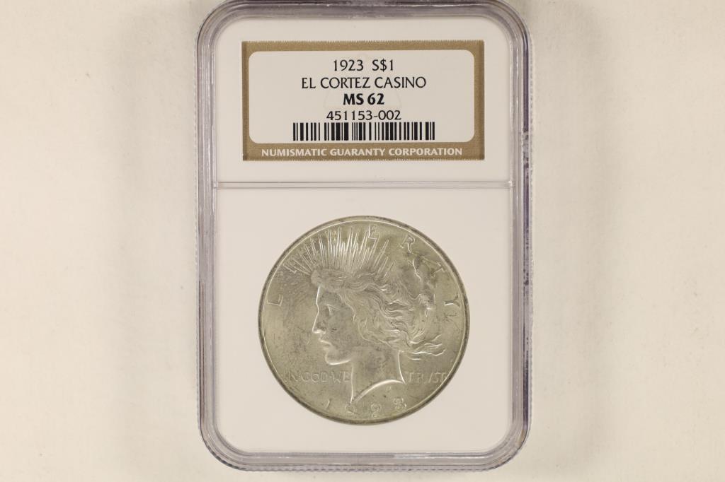 1923 PEACE SILVER DOLLAR NGC MS62 EL CORTEZ (1 of 2)