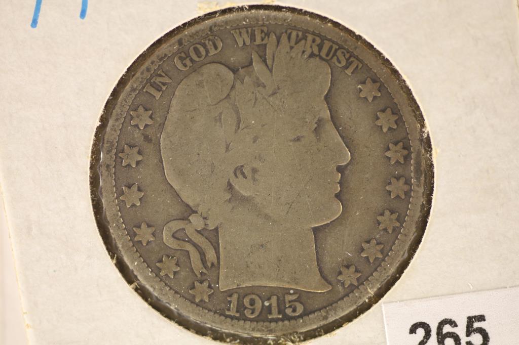 1915-S SILVER BARBER HALF DOLLAR (1 of 2)