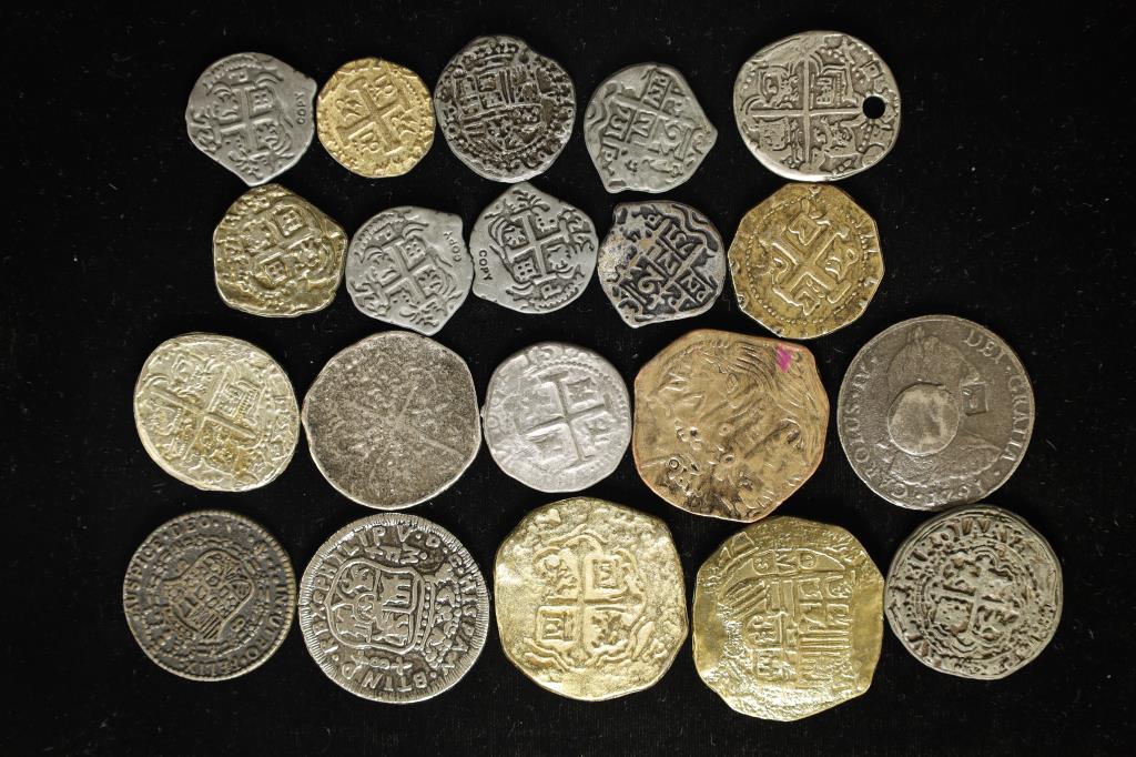 REPLICA 20 SPANISH COLONIAL REALE COINS (1 of 2)