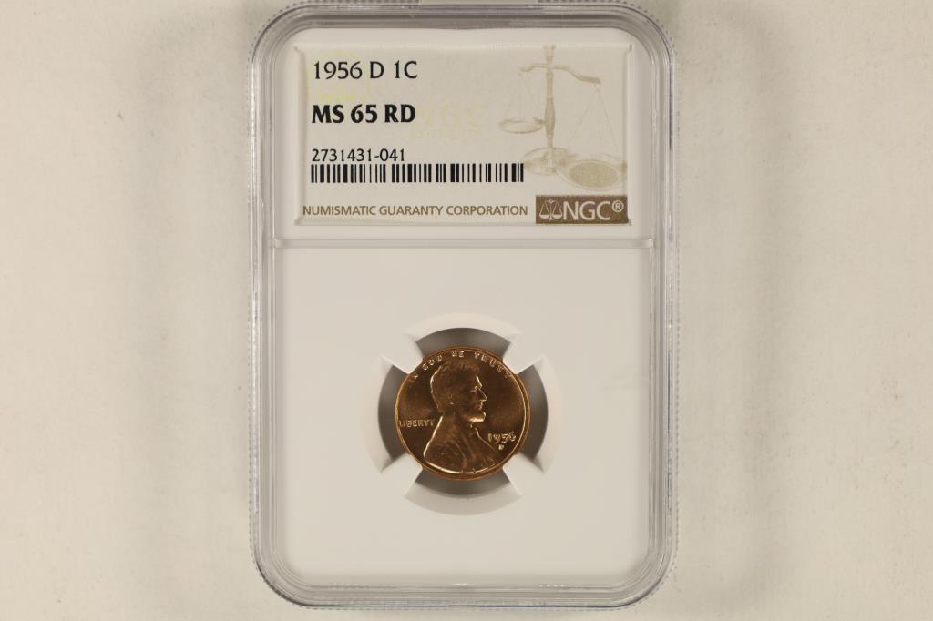 1956-D LINCOLN WHEAT CENTS NGC MS65RD (1 of 2)