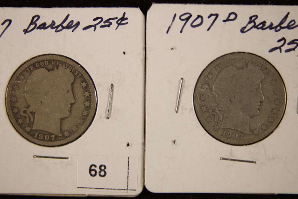 1907 & 1907-D BARBER QUARTERS (1 of 2)