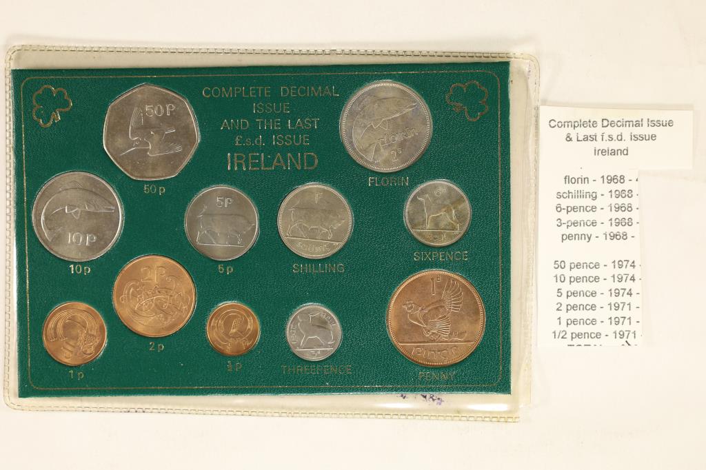 11 COIN IRELAND UNC SET COMPLETE DECIMAL ISSUE AND (1 of 2)