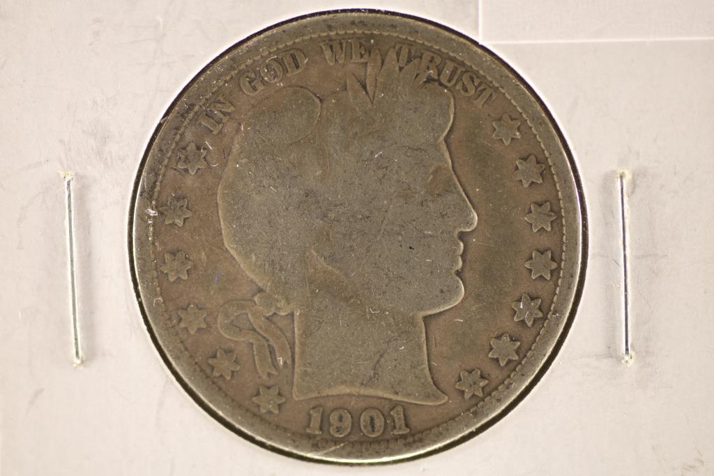 1901 SILVER BARBER HALF DOLLAR (1 of 2)