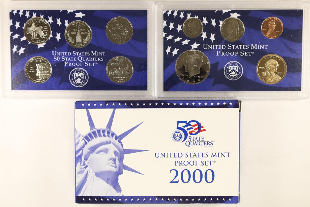2000 US PROOF SET (WITH BOX): WATCH FOR OUR NEXT AUCTION ON MON. JAN. 2ND, 2023 AT 7 PM EST
