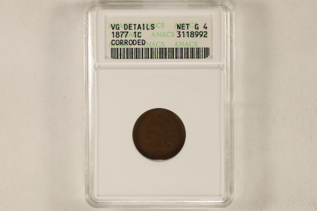 KEY DATE 1877 INDIAN HEAD CENT ANACS VERY GOOD (1 of 2)